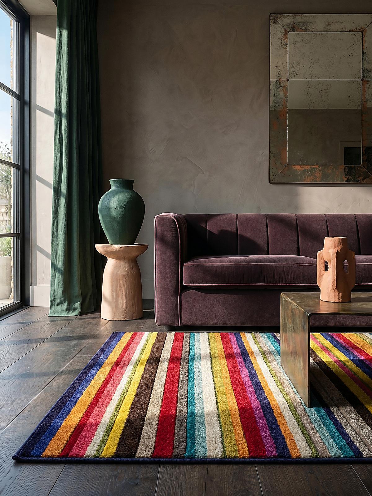 TEPPICH MEON, gestreift, Bunt, 200 x 290 cm - Multicolor, Textil (200/290cm) - KADIMA DESIGN