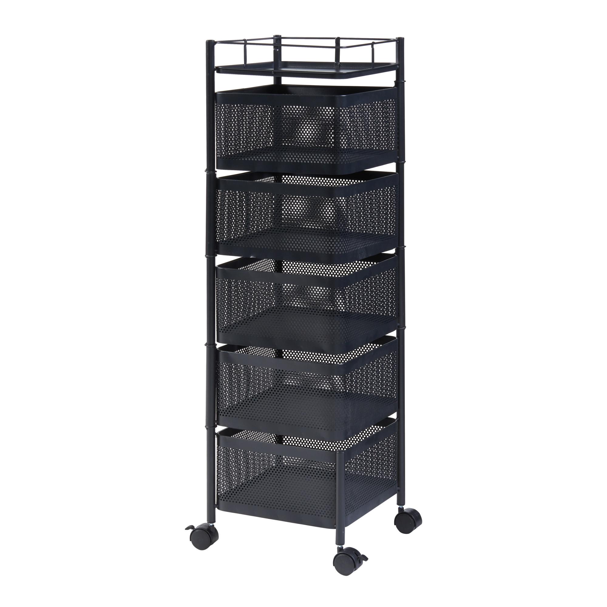 ROLLWAGEN Sunndal - Schwarz, Metall (27/94.5/27cm) - [en.casa]