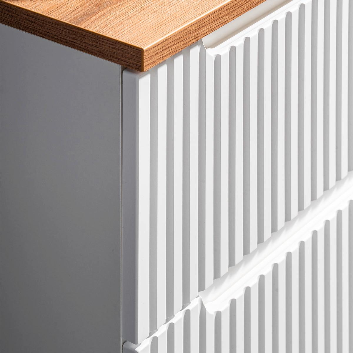 WASCHTISCH 80.4cm Riva Weiß und Holz - Weiß, Holzwerkstoff (80.4/59/40cm) - Petits-meubles