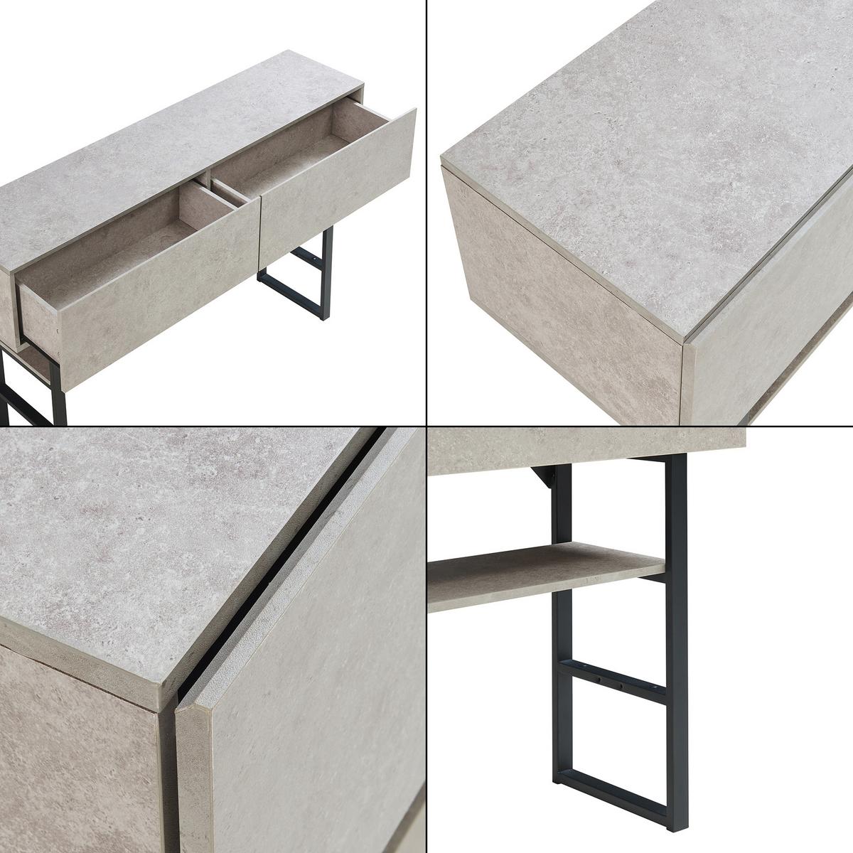 KONSOLENTISCH Varberg - Grau, Holzwerkstoff/Metall (30/120/75cm) - [en.casa]