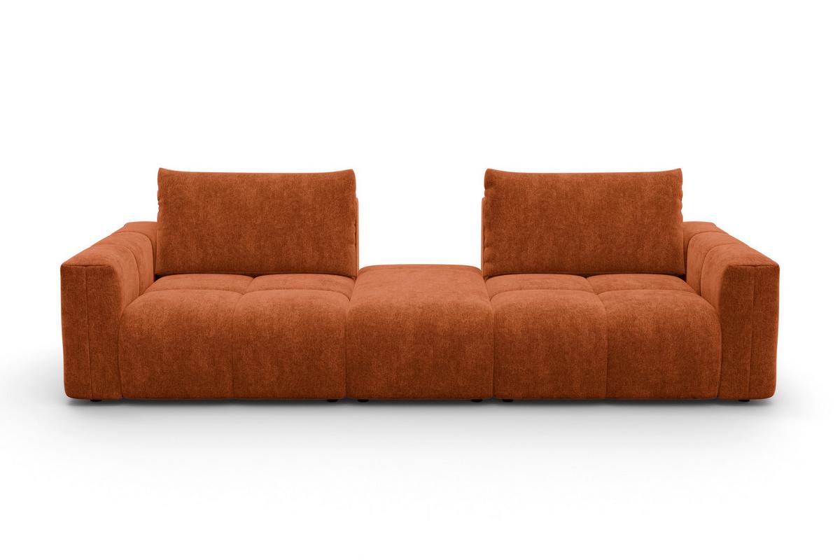 SOFA VERONA 4-Sitzer, Orange - Schwarz/Orange, Holz/Textil (282/83/110cm) - Courtois Laville