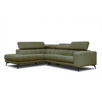 ECKSOFA MORELLO 5-Sitzer, olivgrün - Schwarz/Olivgrün, Holzwerkstoff/Textil (158/269cm) - Wozimo