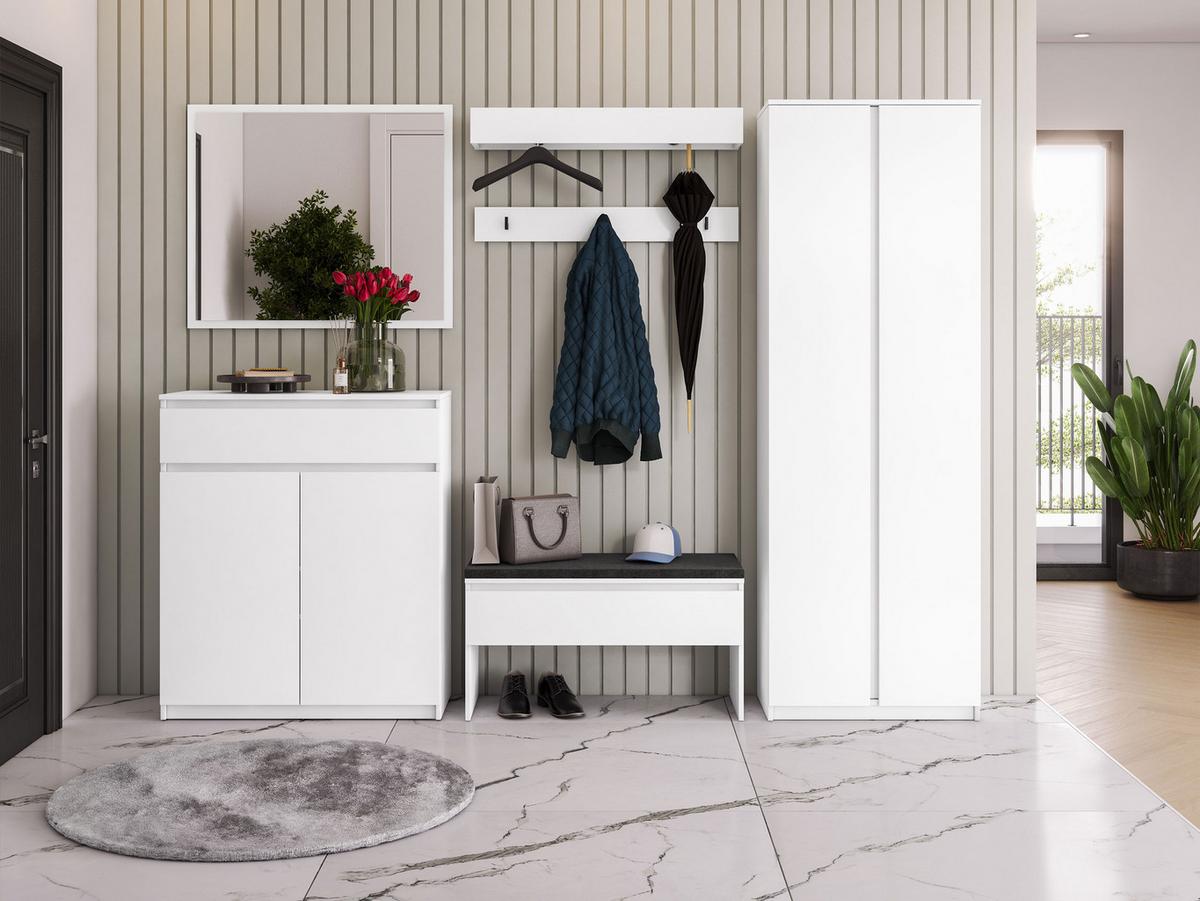 GARDEROBE-SET Simply II - Weiß, Holzwerkstoff (69/200/40cm) - MIRJAN24