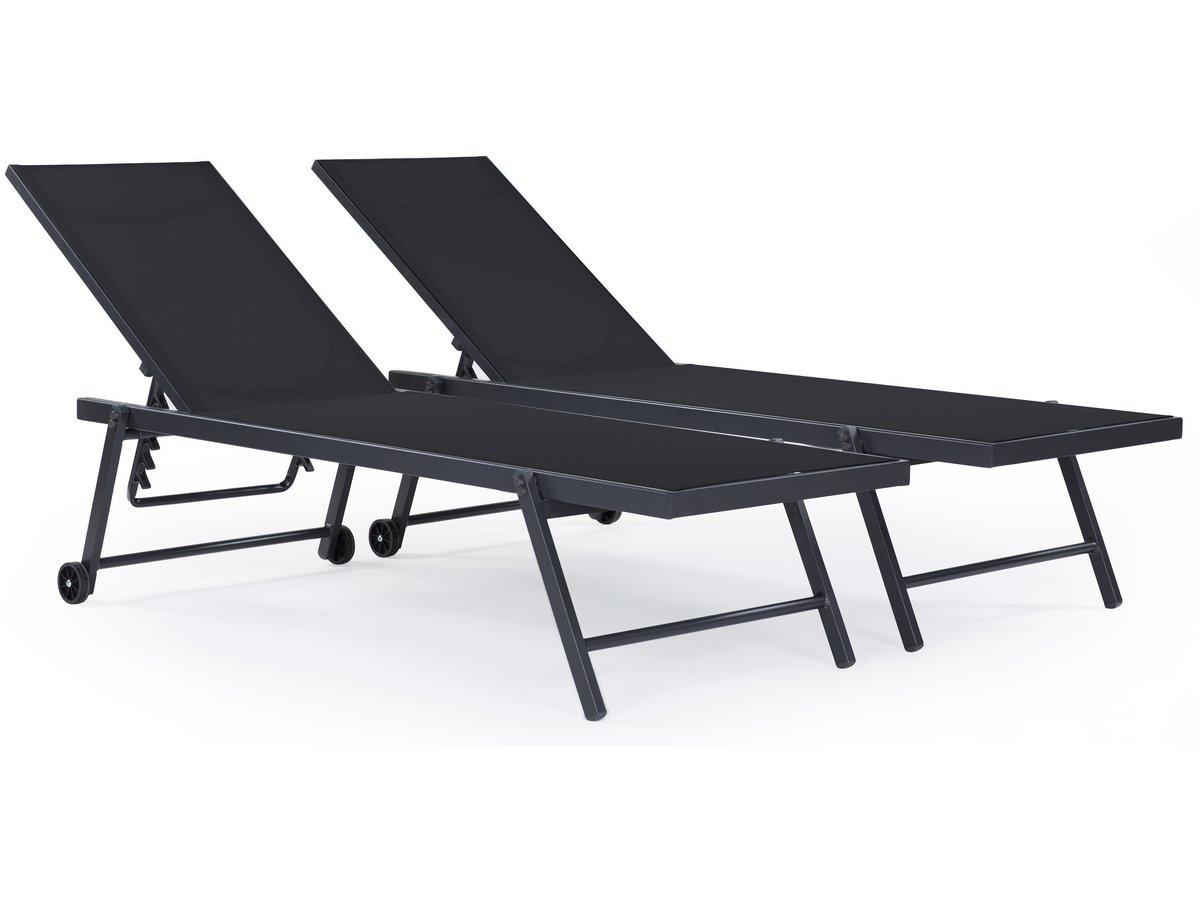 SONNENLIEGE jolia Grau / Schwarz - Grau, Metall (61/37/199cm) - Habitat Garten