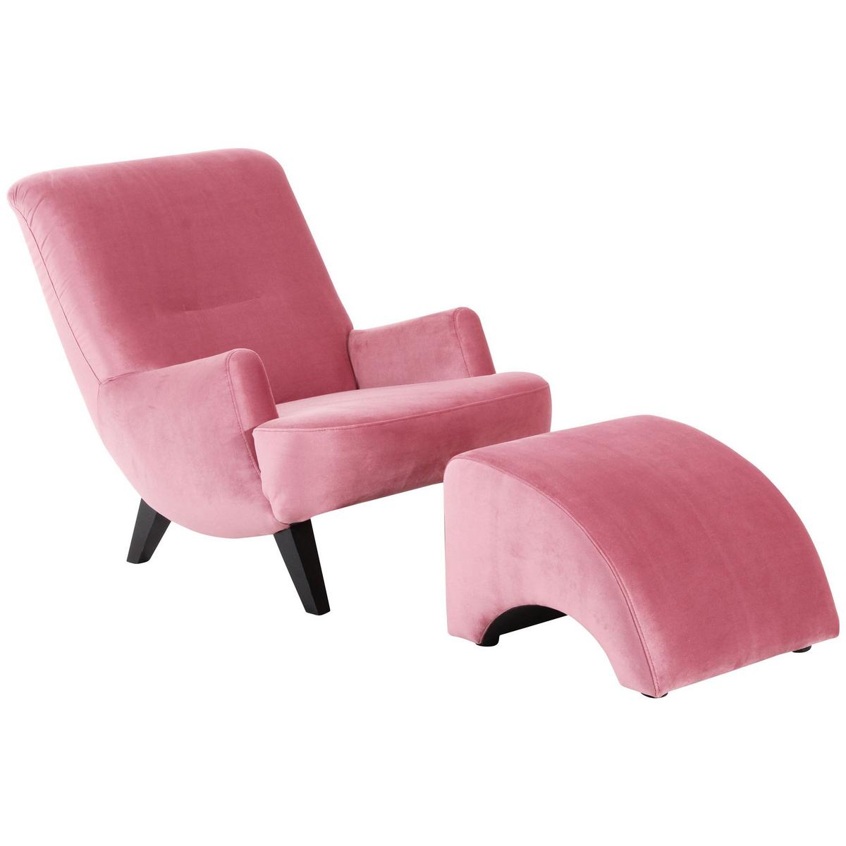 POLSTERHOCKER Kajsa Samtvelours rosé - Rosa, Kunststoff (52/37/54cm) - 58aufmkessel