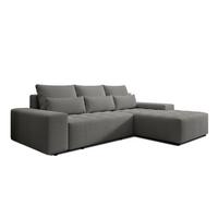 ECKSOFA L Form Alvorada Grau 280/184/88 cm – modernes Sofa fürs Wohnzimmer - Schwarz/Grau, Kunststoff/Textil (280/184cm) - AX Living