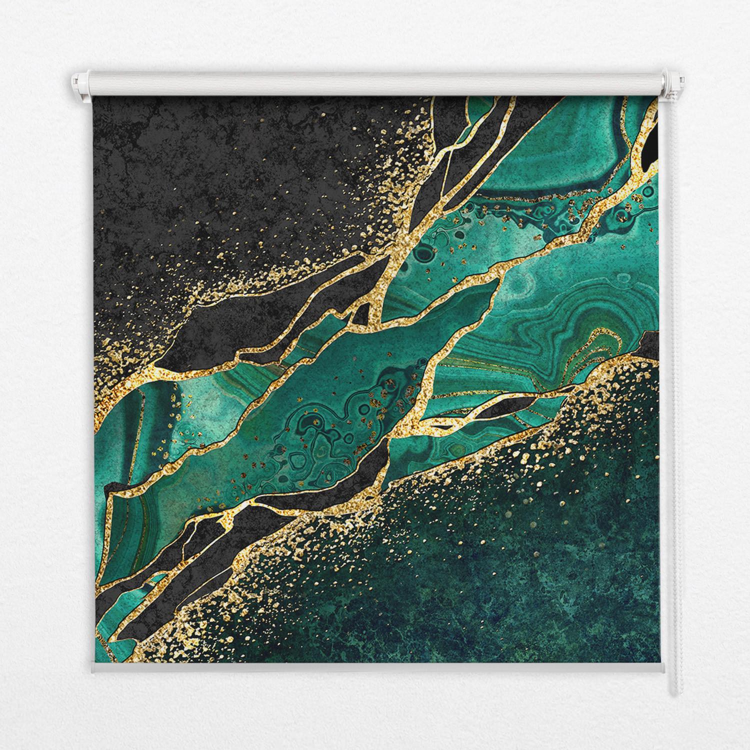 INNENROLLO - Fensterrollo - Rollo - 100x180 cm - Grüner Marmor - Grün, Kunststoff (100/180/0.5cm) - TULUP