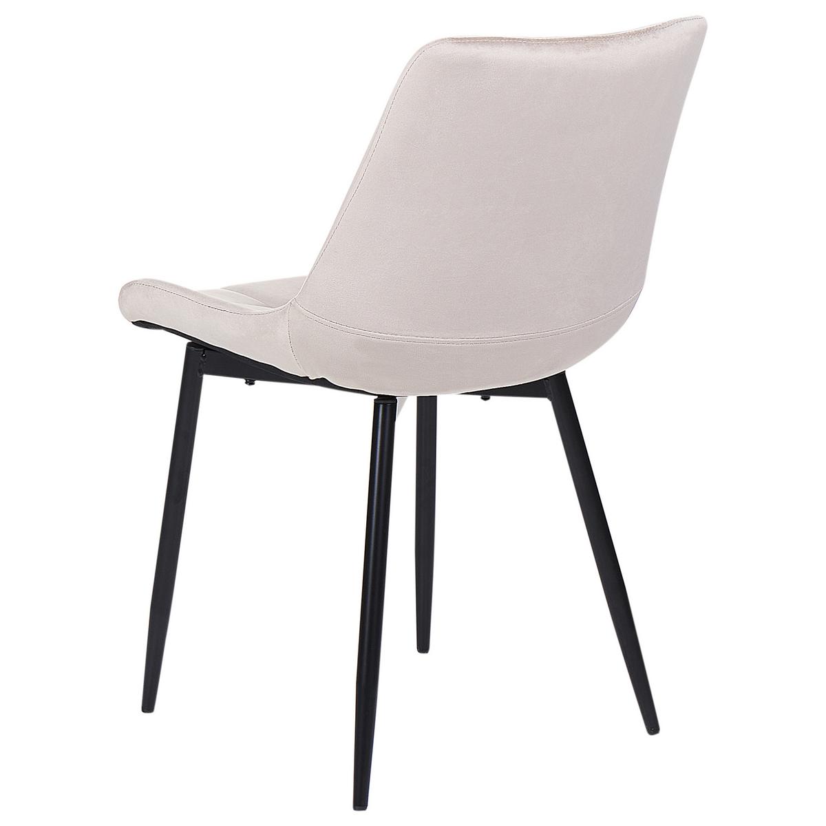 ESSZIMMERSTUHL 2er-Set Samtstoff taupe Melrose - Beige/Schwarz, Textil (55/85/61cm) - Beliani