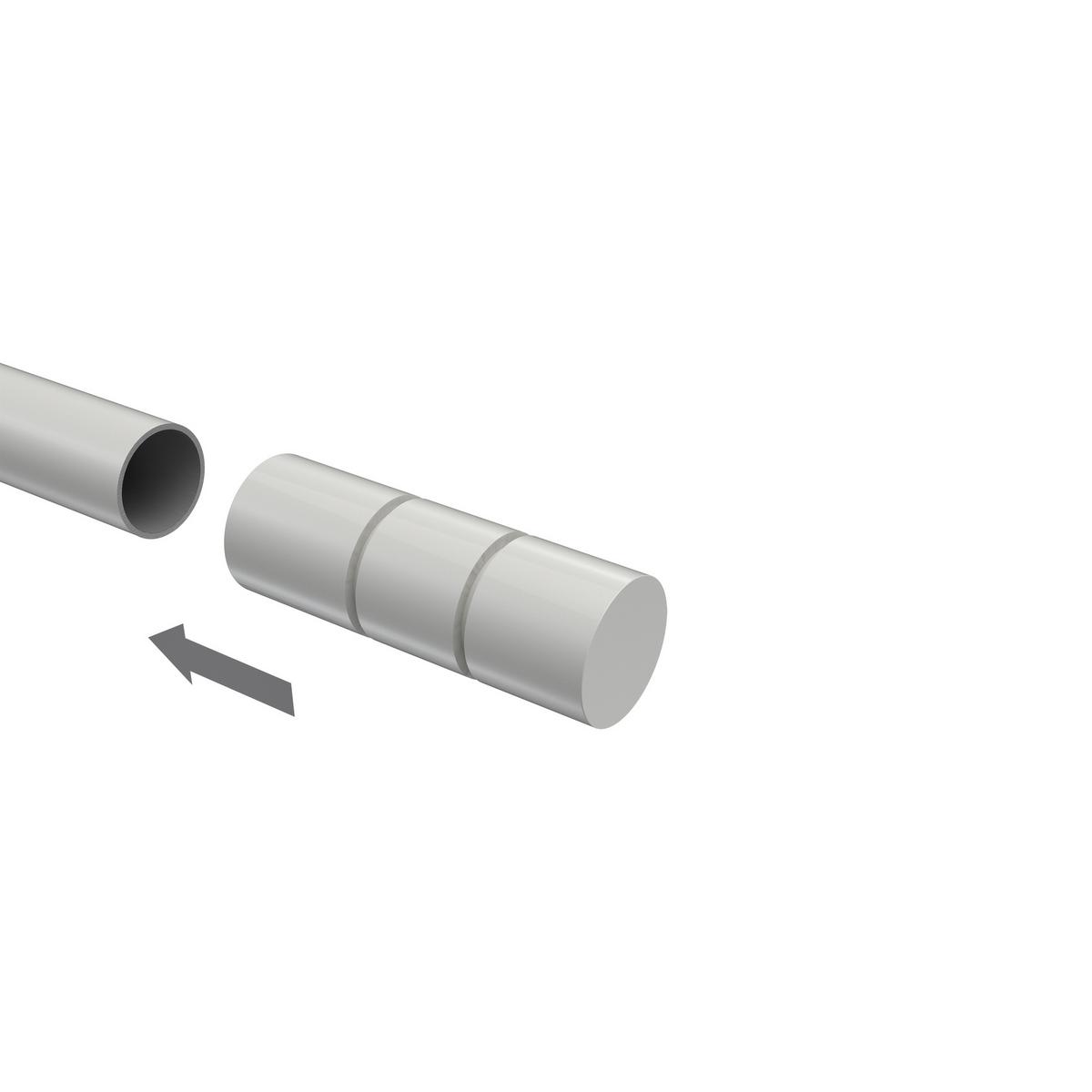 ENDSTÜCKE FÜR GARDINENSTANGEN 20 mm Ø, Elanto Weiß, Packung 2 Stück - Weiß, Metall (6.4/2.4/2.4cm) - INTERDECO