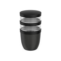LUNCHPOT Ellipse Nordic Black 500 ml + 2x 200 ml - Schwarz, Kunststoff (10.7/20/10.7cm) - Mepal