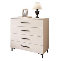 KOMMODE LINA KASCHMIR 4S mit Schubladen und LED-Beleuchtung Schwarze Beine und Griffe - Kaschmir/Schwarz, Holzwerkstoff (95/86/40cm) - Lookway