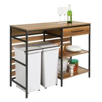 KÜCHENINSEL Vintage Braun - Schwarz/Braun, Holzwerkstoff/Metall (120/90/45cm) - SoBuy