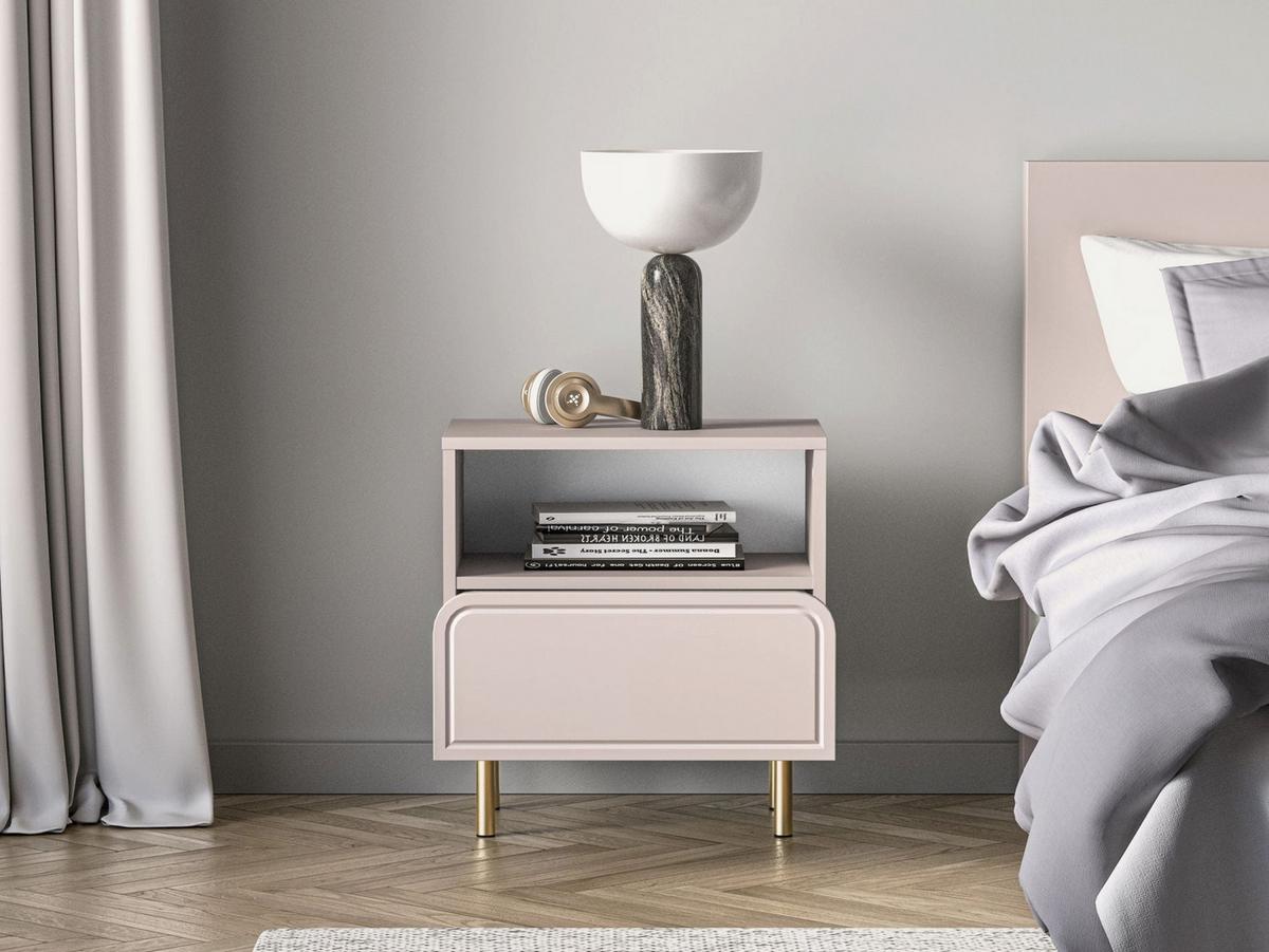 NACHTTISCH Loppa Kaschmirbeige 50 cm - Taupe/Beige, Holzwerkstoff (50/53/32.2cm) - Selsey