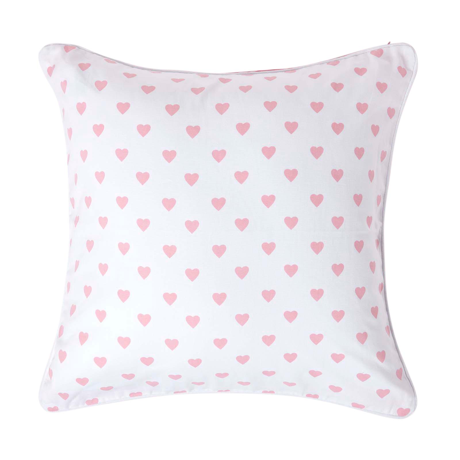 KISSENHÜLLE Herzen 60/60 cm, 100% Baumwolle - Rosa, Textil (60/60cm) - Homescapes