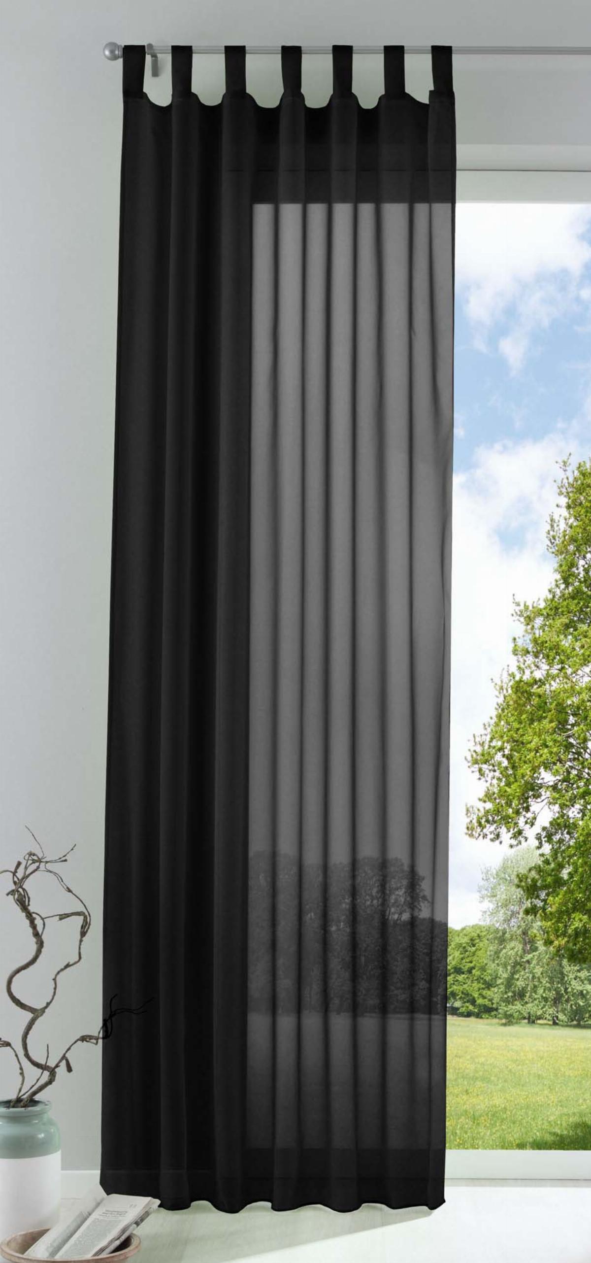 SCHLAUFENSCHAL PULA HxB 175x140 cm Schwarz - Schwarz, Textil (140/175cm) - Gardinenbox