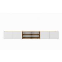 LOWBOARD MIVO 300/41/40 cm, Hängender TV-Schrank Eiche Artisan - Weiß/Eiche Artisan, Holzwerkstoff (300/41/40cm) - MASSENO
