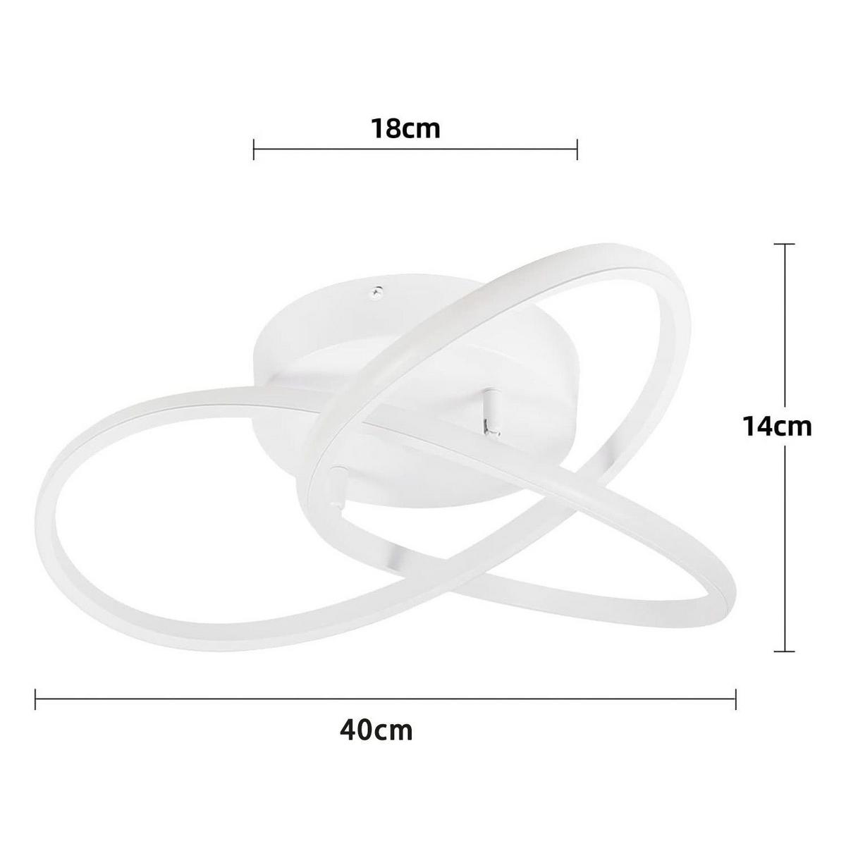 LED-DECKENLEUCHTE Möbius 40/40/14 cm - Weiß, Kunststoff (40/40/14cm) - Nettlife