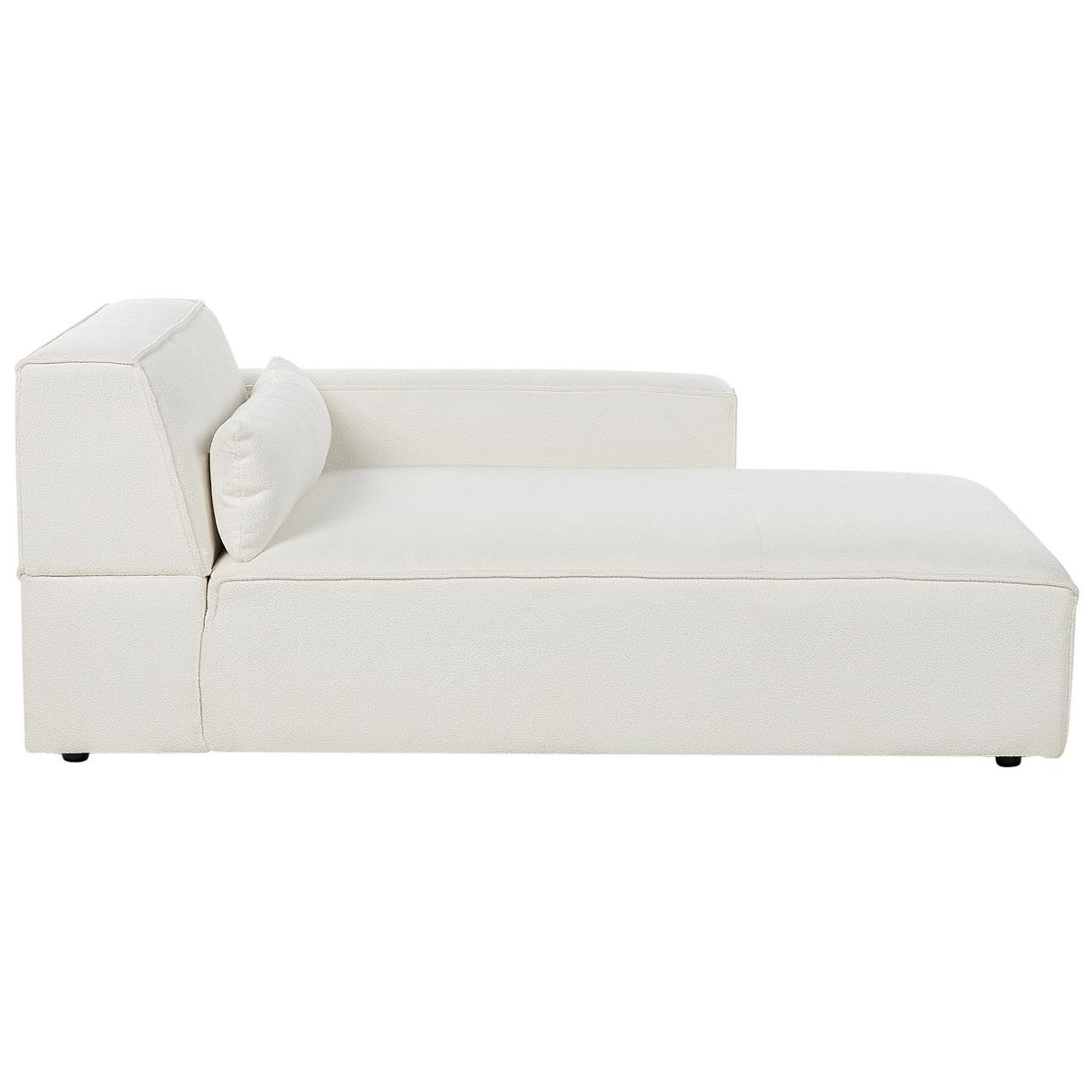CHAISELONGUE-LINKSSEITIGE Bouclé Cremeweiß Hellnar - Creme/Weiß, Textil (102/70/176cm) - Beliani