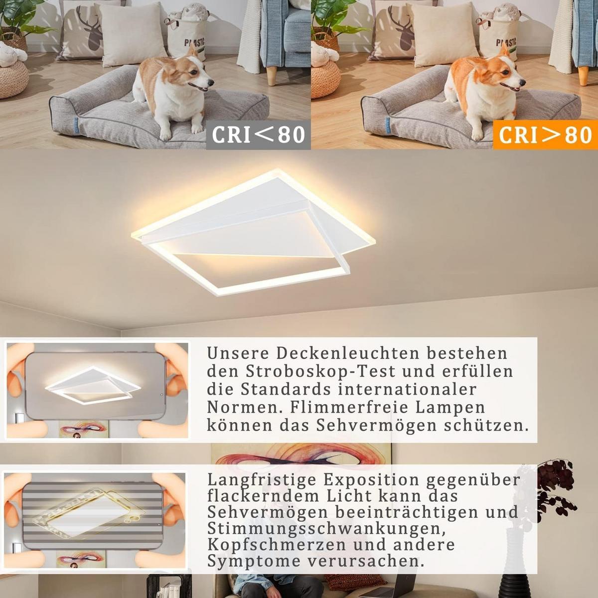 LED-DECKENLEUCHTE Alexander 48/48/6 cm - Weiß, Metall (48/48/6cm) - Nettlife