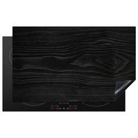 HERDABDECKPLATTE Schwarz - Holzoptik Ceranfeldabdeckung 85x52 cm - Schwarz, Kunststoff (85/52/0.2cm) - MuchoWow