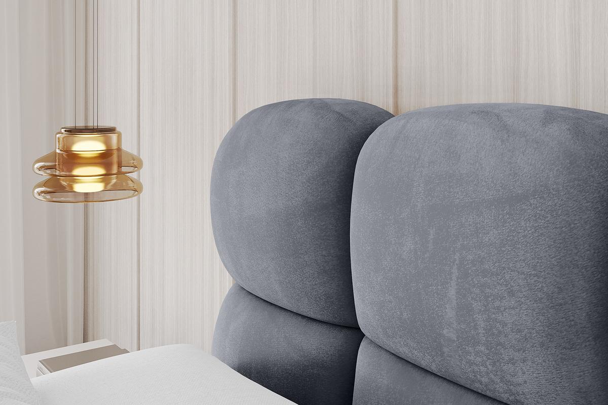 POLSTERBETT mit Bettkasten und Lattenrost, Bett mit Matratze H3/H4 - NOMA 180x200 Grau - Grau, Holzwerkstoff/Textil (180/200cm) - ALTDECOR