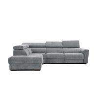 ECKSOFA CALVERA 5-Sitzer mit 1 Relaxfunktion, grau - Grau, Holzwerkstoff/Textil (239/298cm) - Wozimo