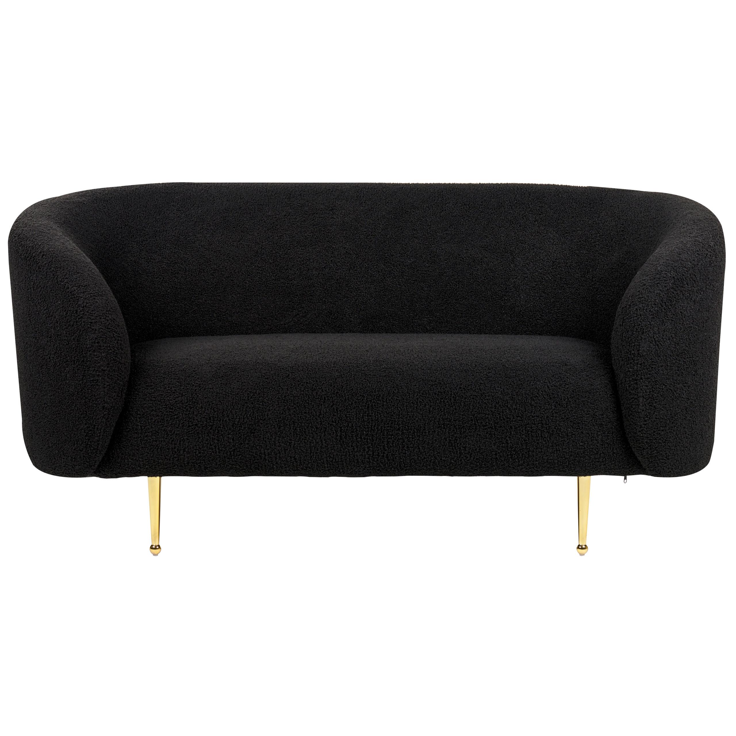 2-SITZER-SOFA Polyester Schwarz Loen - Schwarz, Textil (155/79/70cm) - Beliani