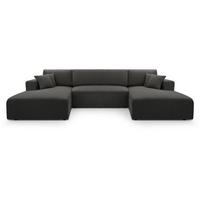 WOHNLANDSCHAFT Corso U 365 cm dunkelgrau - Dunkelgrau/Schwarz, Textil (364/84/187cm) - Beautysofa