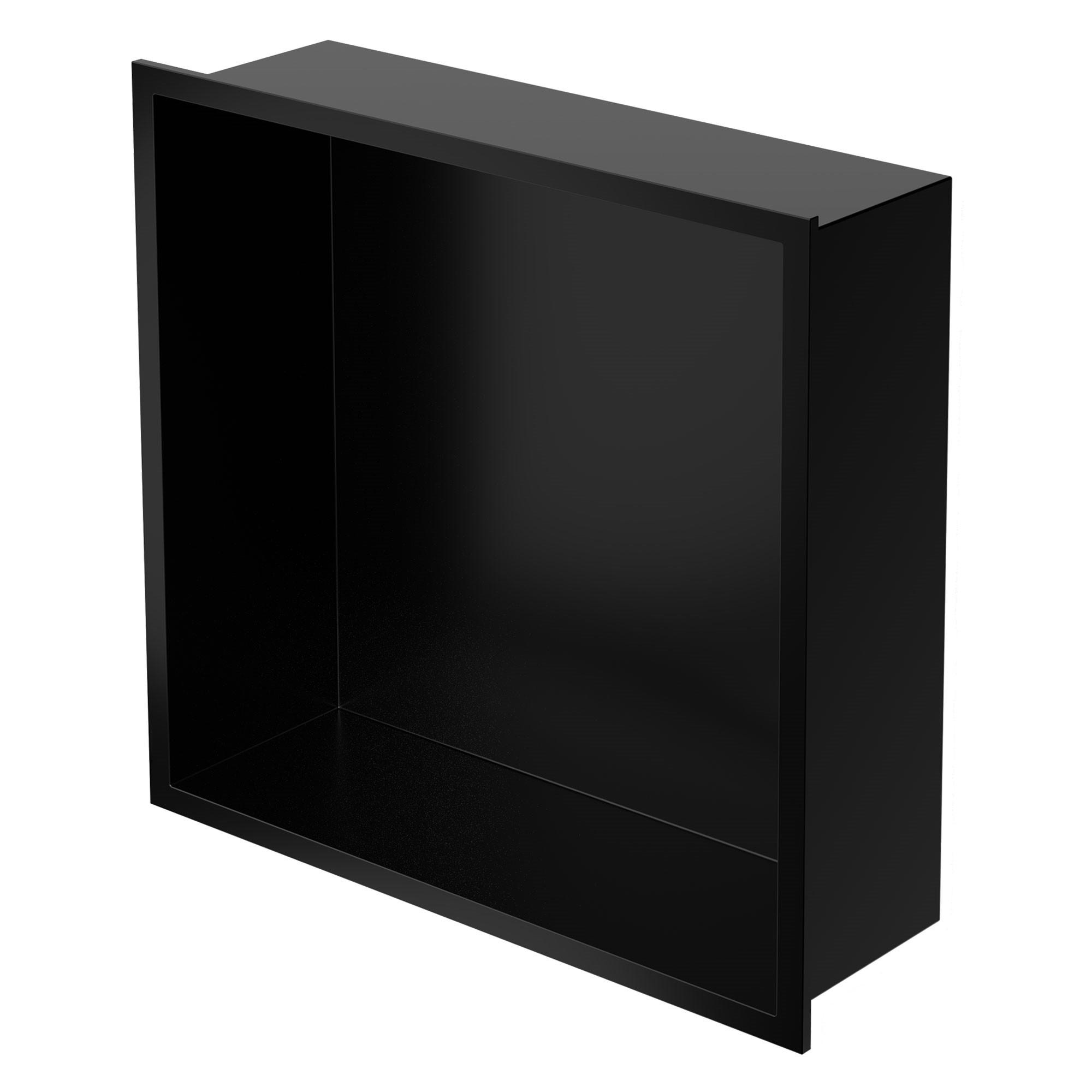 DUSCHNISCHE Schwarz 30/30 cm mit Rahmen - Schwarz, Metall (30/30/10cm) - LuxeBath