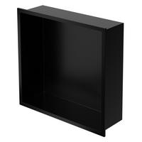 DUSCHNISCHE Schwarz 30/30 cm mit Rahmen - Schwarz, Metall (30/30/10cm) - LuxeBath