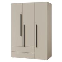 DREHTÜRENSCHRANK Largo mit 3 Türen und 2 Schubladen, für Jugendzimmer, 135 cm, Kaschmir - Kaschmir, Holzwerkstoff (135/195/60cm) - Beautysofa