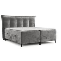 BOXBETT Las Palmas 200/200 cm Grau im Lotta Stoff - Schwarz/Grau, Holz/Holzwerkstoff (200/200cm) - AltaBeds