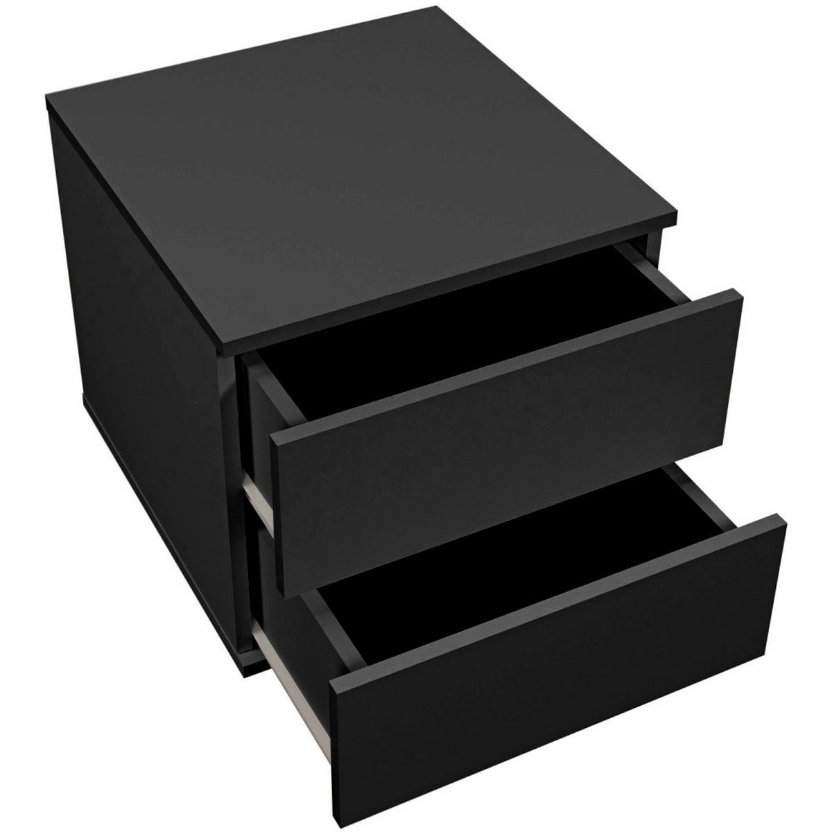 SCHUBKASTENEINSATZ Marpol mit zwei Schubladen, schwarz, 45x45 cm - Schwarz, Holzwerkstoff (45/40/45cm) - Beautysofa