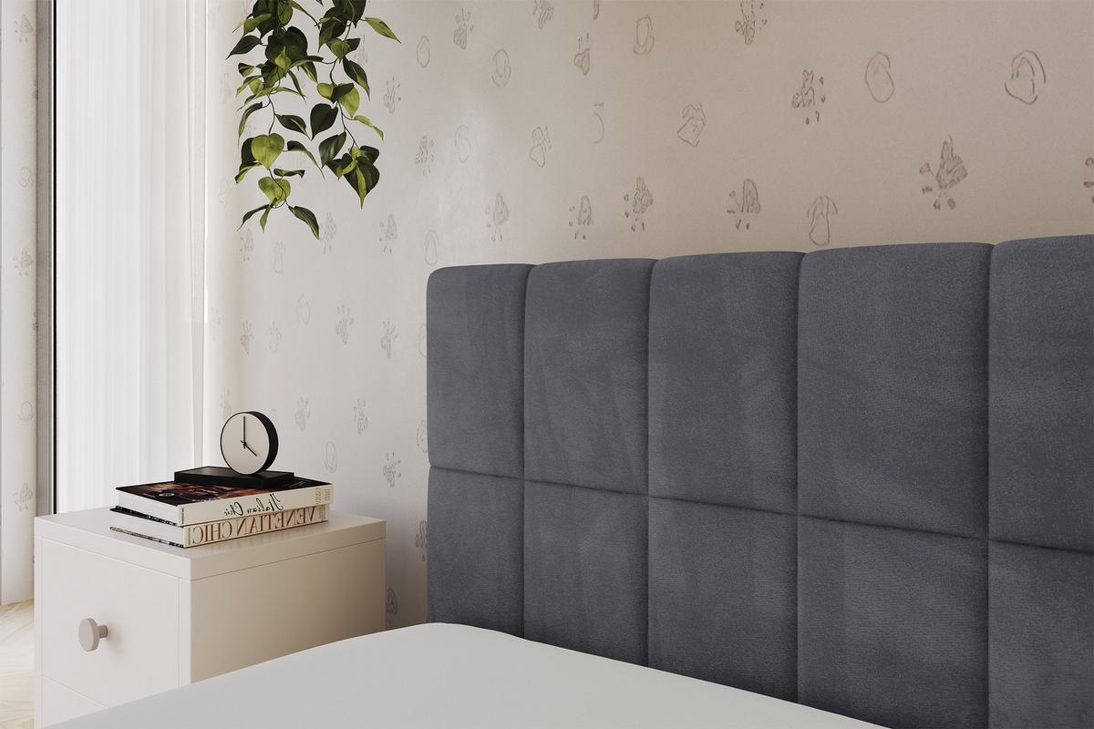 EINZELLBETT Jugendbett mit Bettkasten und Matratze H3/H4, Rechts - TULY 90x200 Dunkelgrau - Titanfarben, Holzwerkstoff/Textil (90/200cm) - ALTDECOR