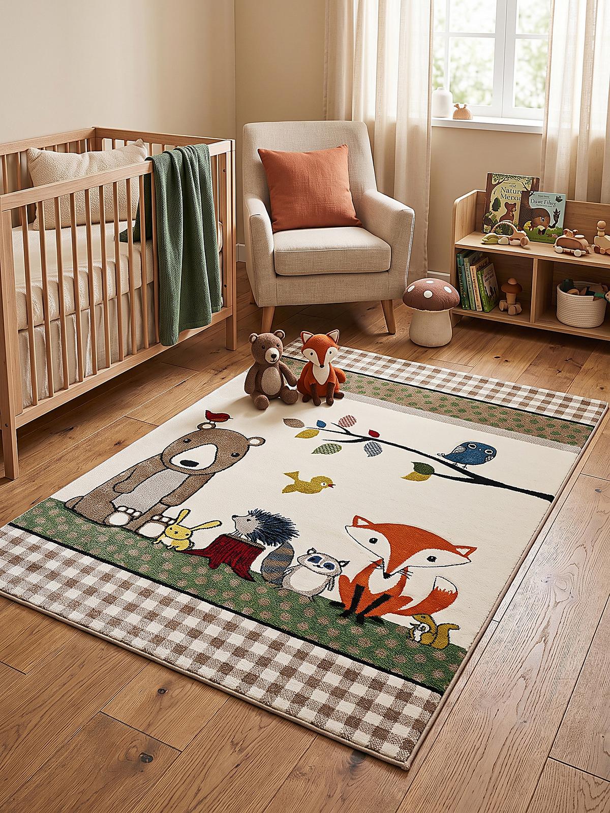 KINDERTEPPICH Kurzflor Karo CASOLA Polypropylen Creme 120 x 170 cm - Beige, Textil (120/170cm) - KADIMA DESIGN