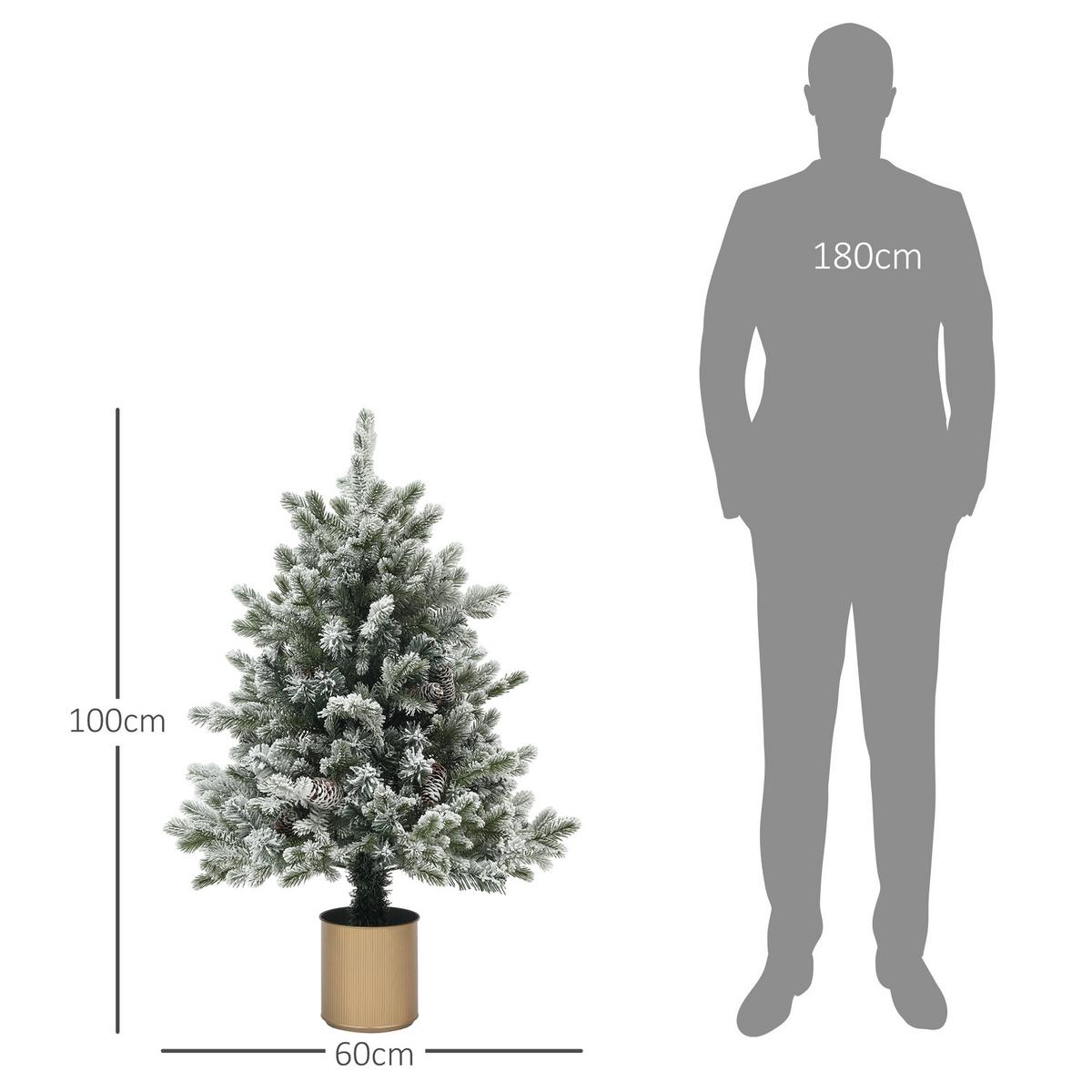 KÜNSTLICHER Weihnachtsbaum, 100 cm Christbaum mit 130 Spitzen, flammenhemmend - Grün, Kunststoff (100cm) - HOMCOM