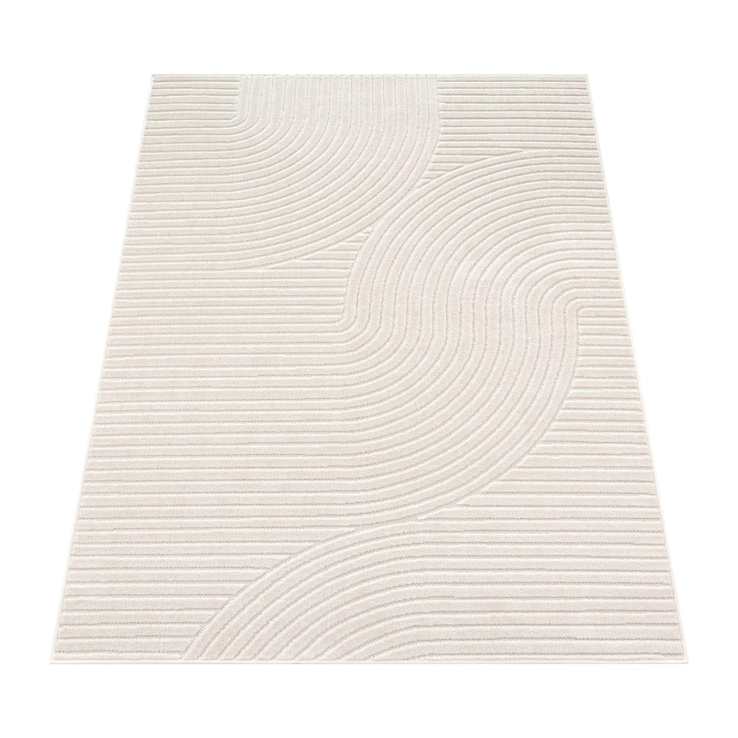 KURZFLORTEPPICH, mit Struktur, Florhöhe 6 mm, Creme, 120 x 170 cm - Creme, Textil (170/120cm) - KADIMA DESIGN