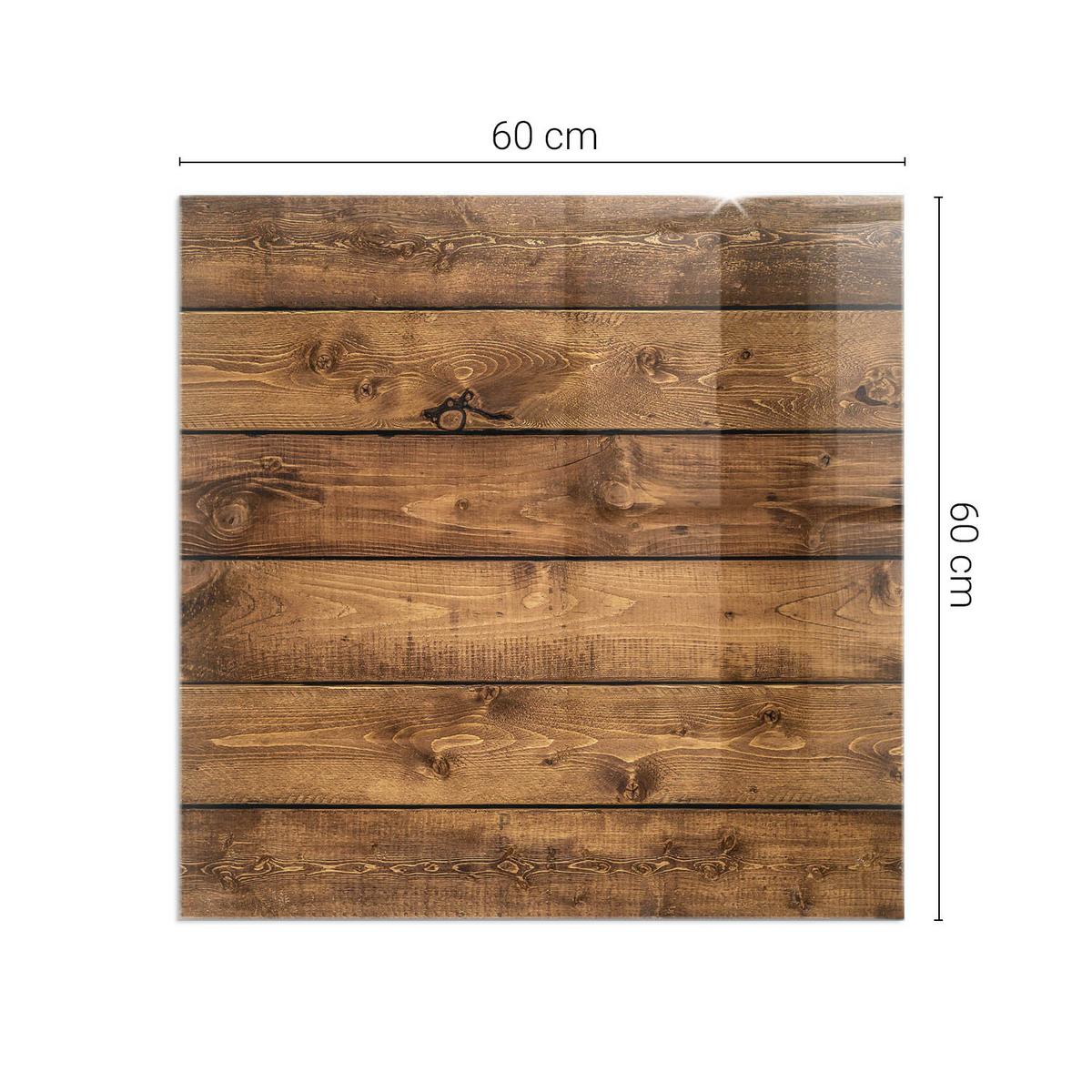 GLASPLATTE für Kamin 60x60 cm - Braun, Glas (60/60/0.4cm) - TULUP