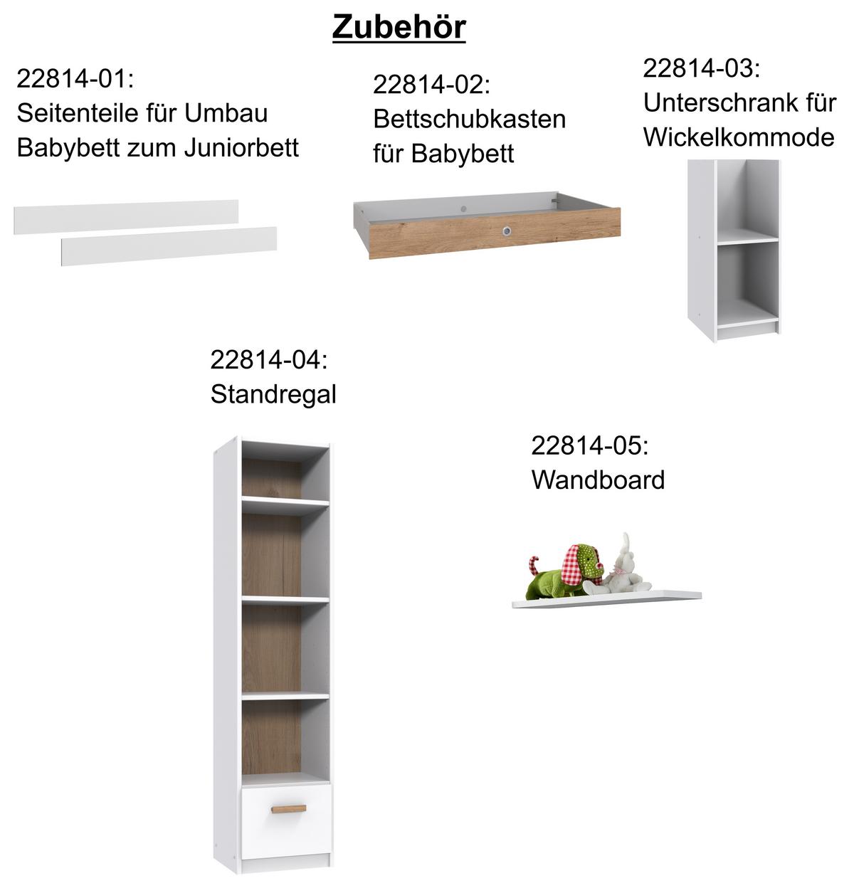 WANDBOARD, Hängeregal B78/H3/T25 cm, passend zum Babyzimmer Weiß & Eiche Dekor (22811,22812,22813) / 22800-05 - Weiß, Holzwerkstoff (78/3/25cm) - luma-home