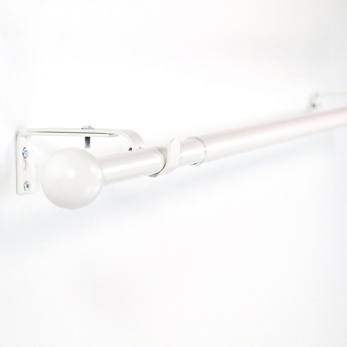 GARDINENSTANGE ausziehbar 120-210cm 1-Lauf Flexa Kugel - Weiß, Metall (120cm) - Deco-Raum