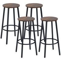 TRESENSTÜHLE 4ER-SET aus Stahl Rustikales Braun Schwarz - Braun, Holzwerkstoff (42/65/42cm) - HOMCOM