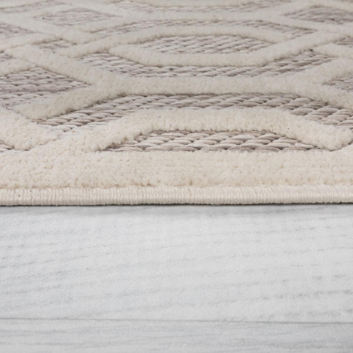 OUTDOORTEPPICH Waschbar STOUR, geometrisch, Grau-Beige, Ø 160 cm - Beige, Textil (160/160cm) - KADIMA DESIGN