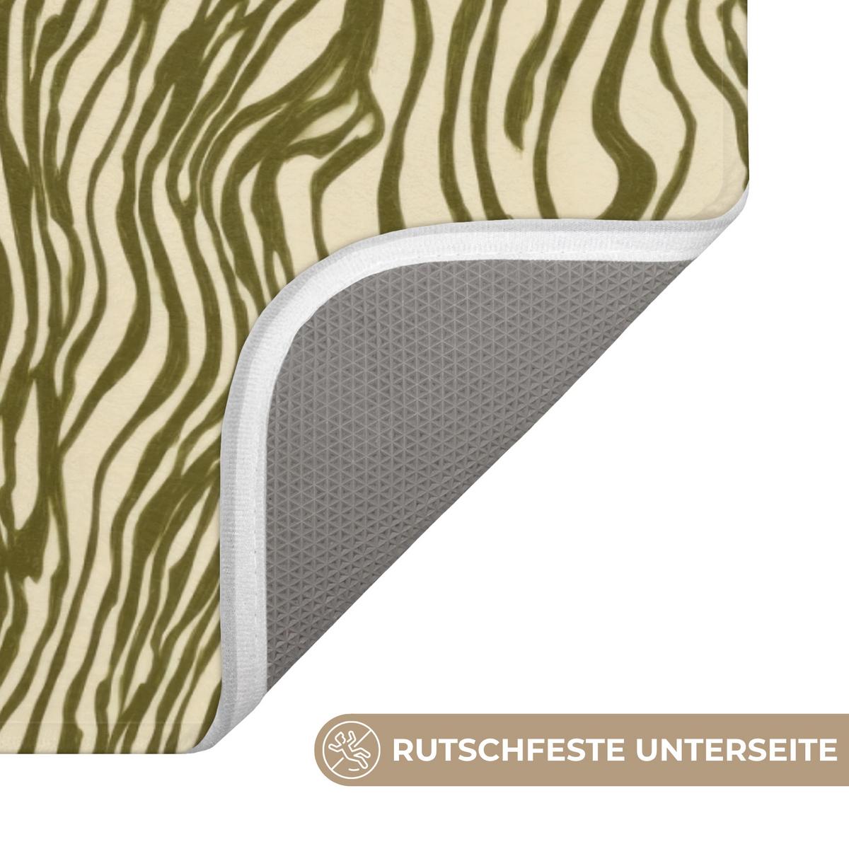 BADEMATTE Abstrakt - Marmor - Grün 90x60 cm - Dunkelgrün, Textil (90/60cm) - OnlyWow