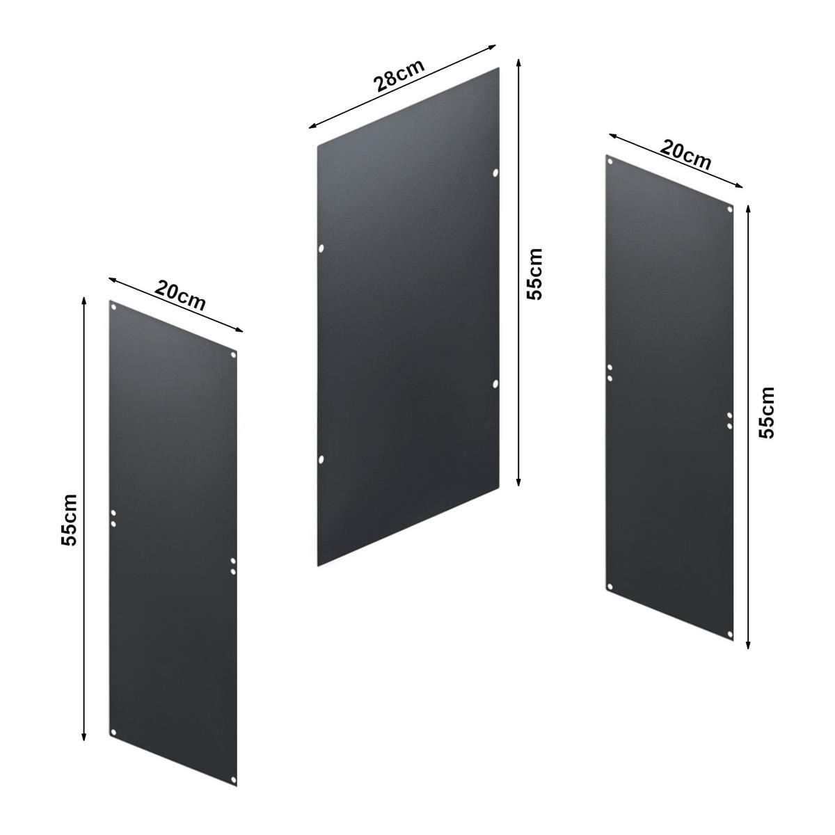 WANDREGAL-SET 3 TLG. Nostened - Schwarz, Metall (27.5/27.5/20cm) - [en.casa]
