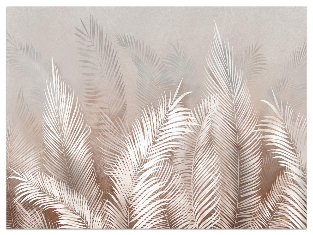 FOTOTAPETE Palmenblätter tropische Pflanzen 400x280cm - Beige/Braun, Papier (400/280cm) - Muralo