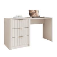 SCHREIBTISCH SCARLETT mit geriffelten Schubladen - Beige, Holzwerkstoff (55/140/76cm) - Lookway