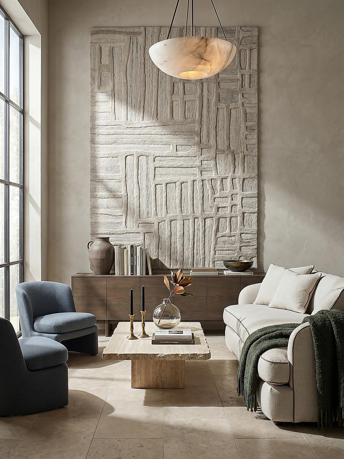 TEPPICH aus Wolle EDALE in Natur, abstrakt, Florhöhe 6 mm, 160 x 230 cm - Beige, Textil (160/230cm) - KADIMA DESIGN