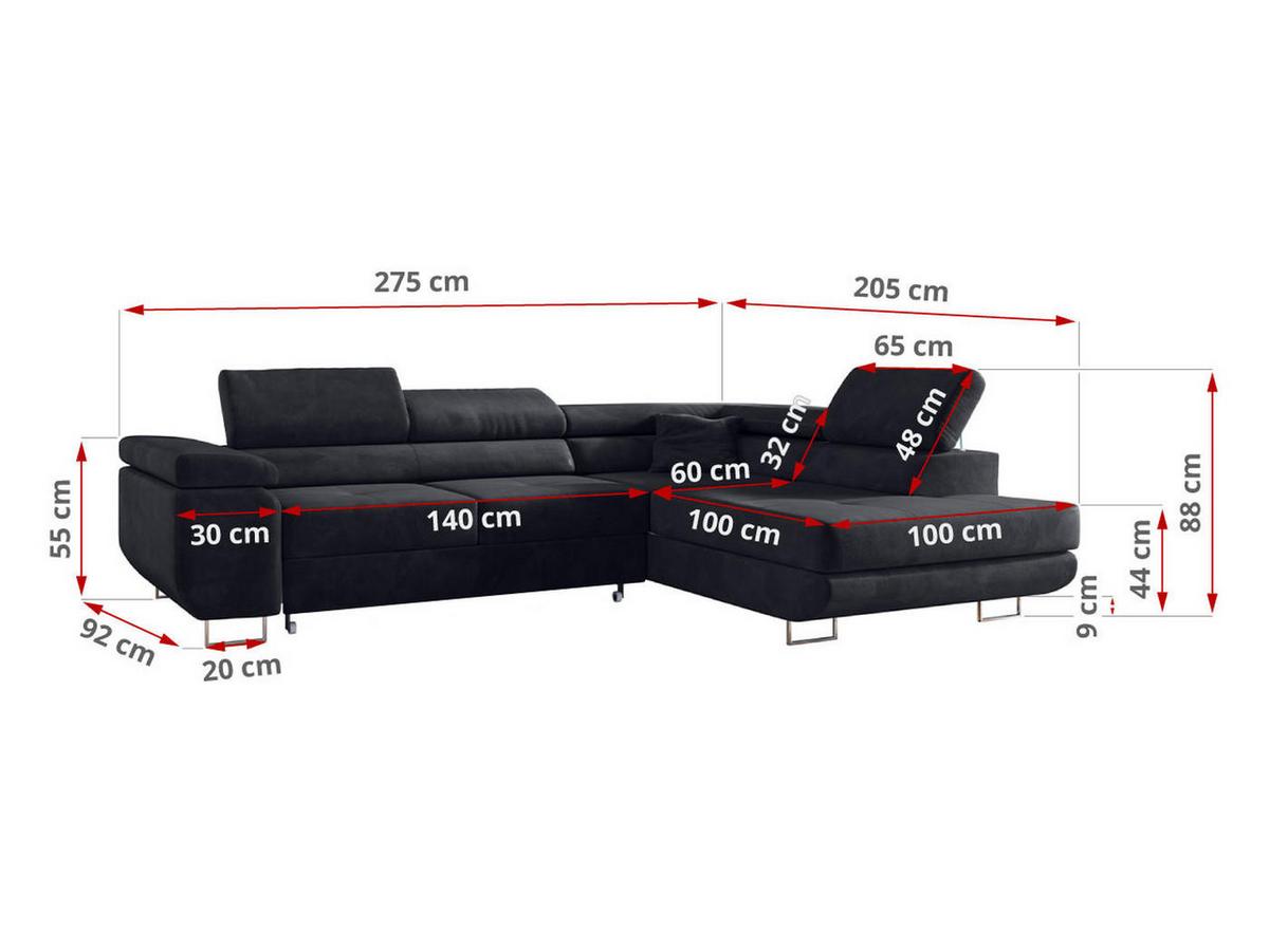 ECKSOFA GUSTAW L Dunkelgrau Velvet Links Seite - Dunkelgrau/Silberfarben, Textil/Metall (205/275cm) - MKS