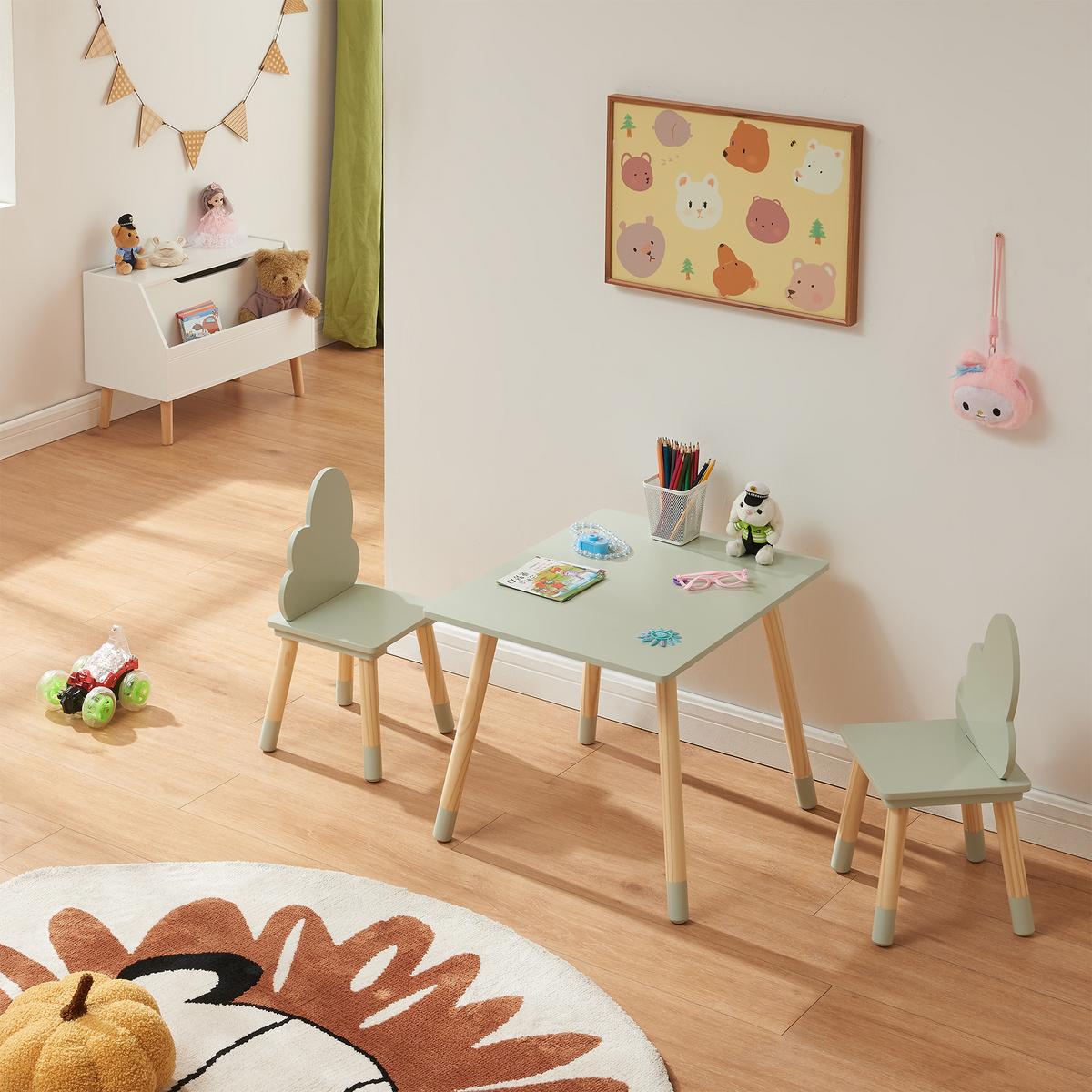 KINDERSITZGRUPPE Hovle - Mintgrün, Holz/Holzwerkstoff (60/44/48cm) - [en.casa]