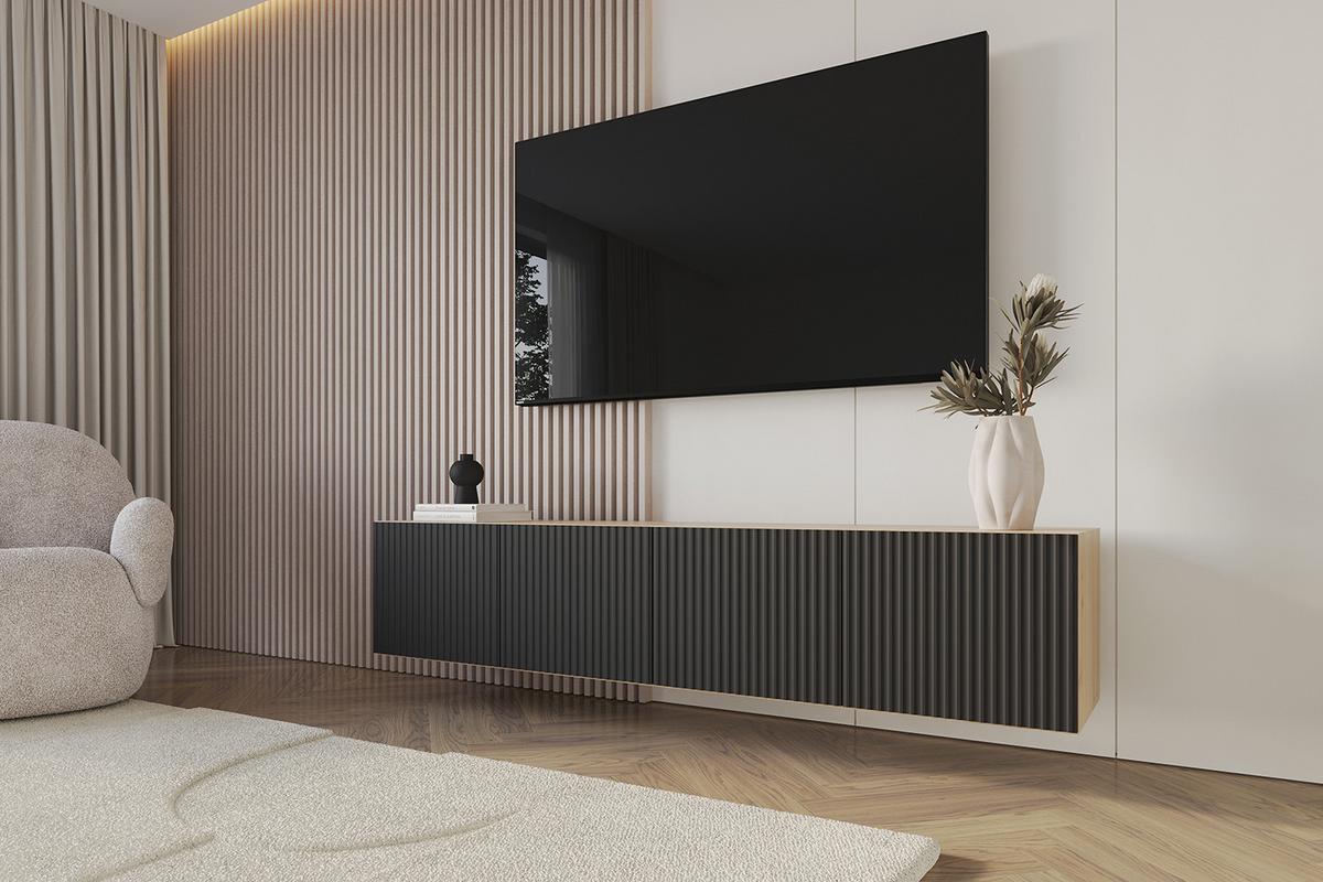 LOWBOARD NOA-2-W 2x100x40x40 cm - Artisan / Schwarz - Schwarz, Holzwerkstoff (200/40/40cm) - ALTDECOR